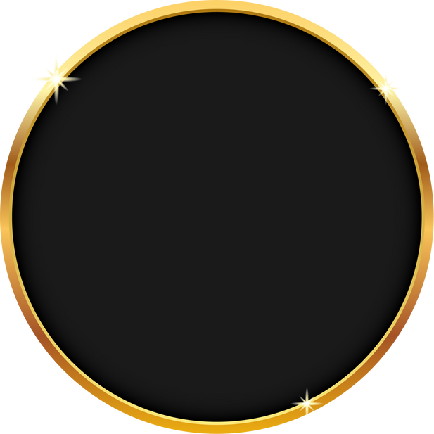 Black Circle with a Shiny Golf Frame