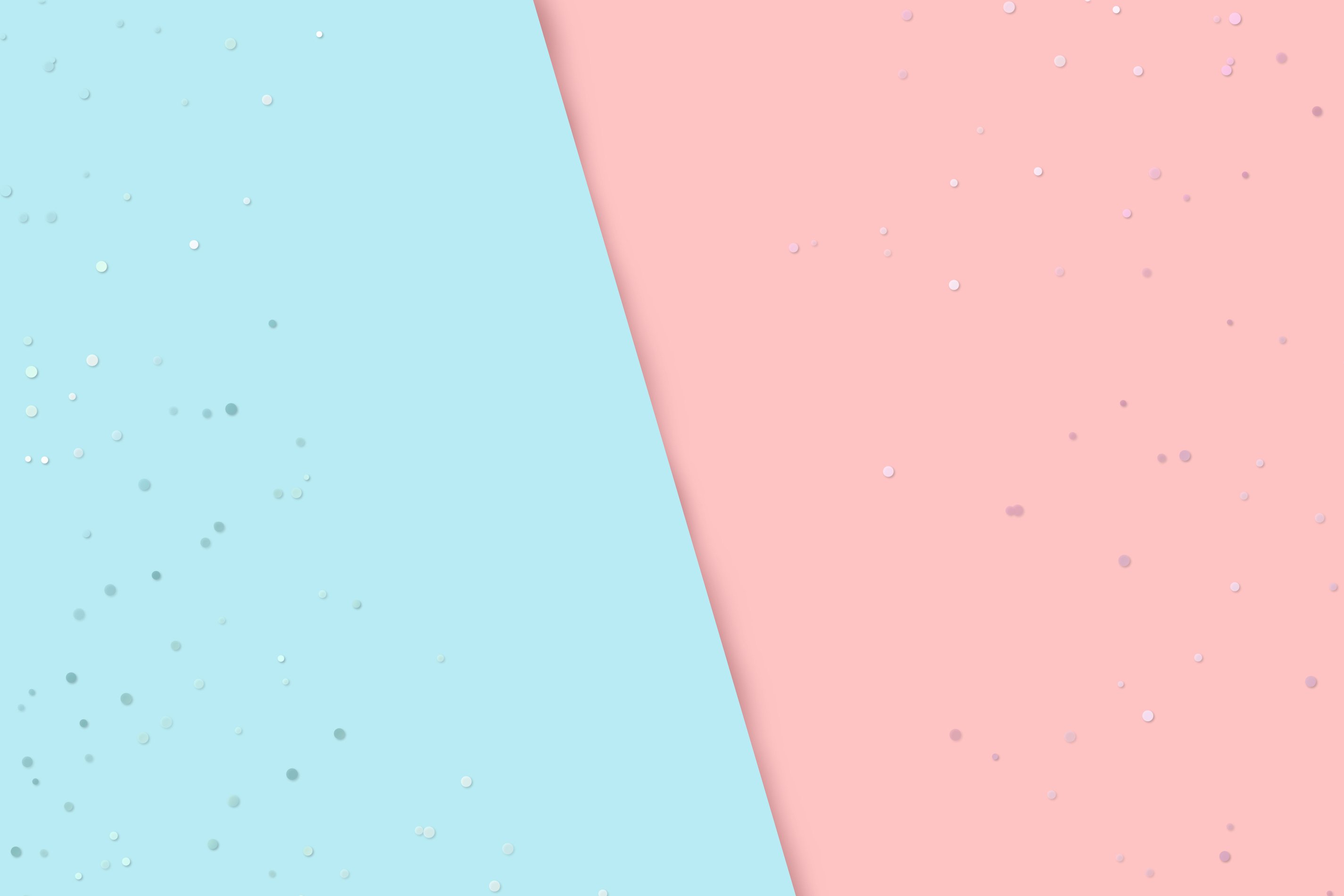 Big Beautiful Festive Holiday Background, Banner with Confetti. Shining Celebration Background on Pink and Blue Colors with Shadow. Top View, Copy Space for Your Text.